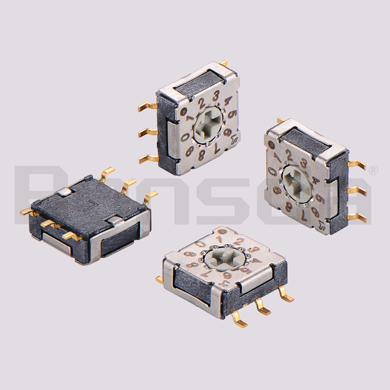 SUNGMUN GSER-10S 10位 IP67 防护旋转拨码开关（紧凑型7.2x7.2x3.0mm）